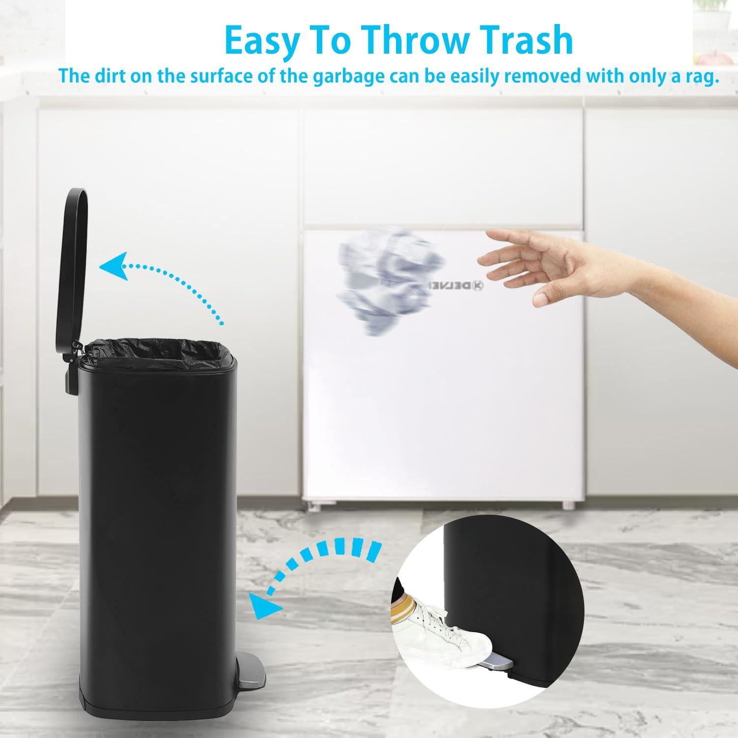 Cubo de Basura de Acero Inoxidable PayLessHere 49L con Tapa