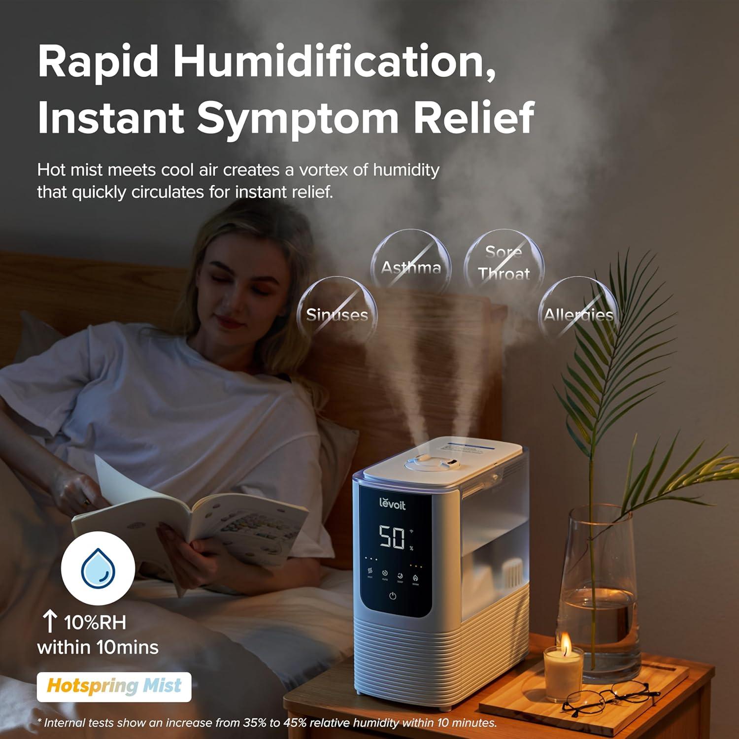 Humidificador LEVOIT OasisMist 4.5L Vapor Caliente y Frío
