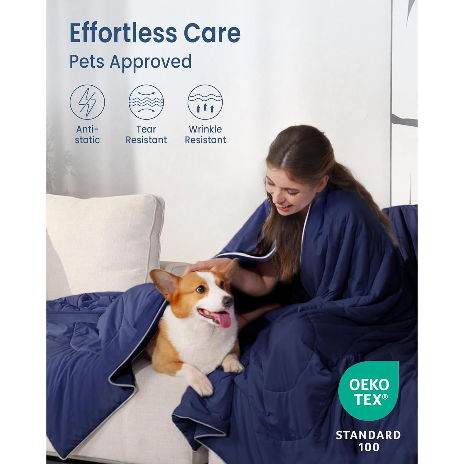 Edredón Refrigerante Individual blunique 152.4x228.6cm Azul