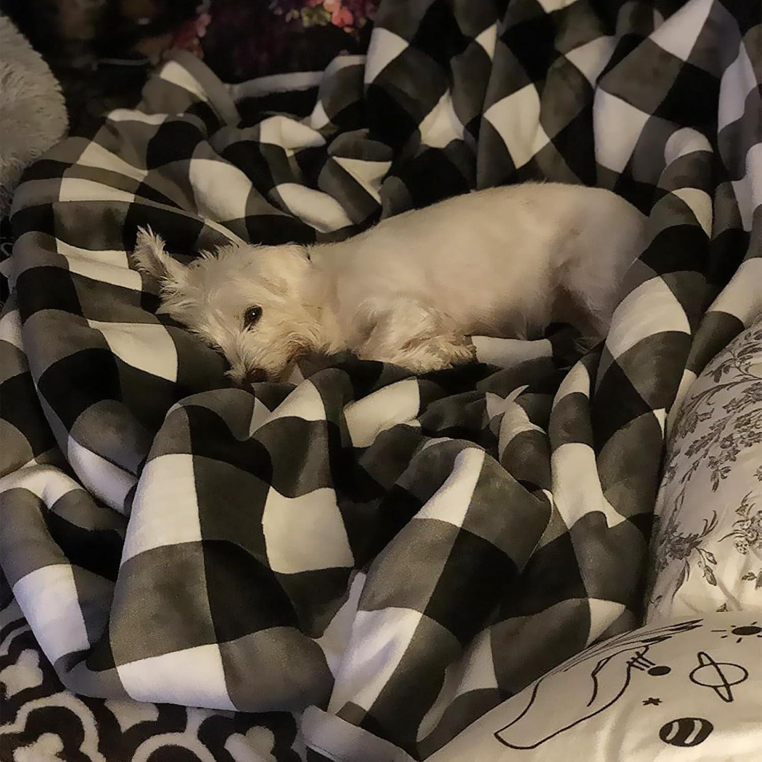 Manta de lanzamiento UKELER 127x152cm Cuadro Negro/Blanco