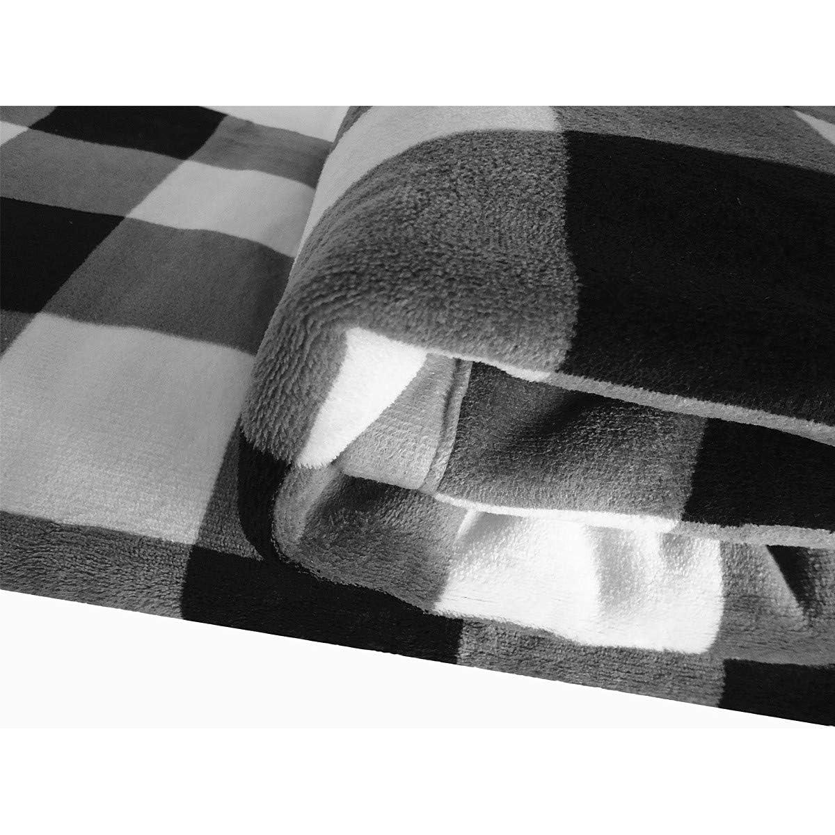 Manta de lanzamiento UKELER 127x152cm Cuadro Negro/Blanco