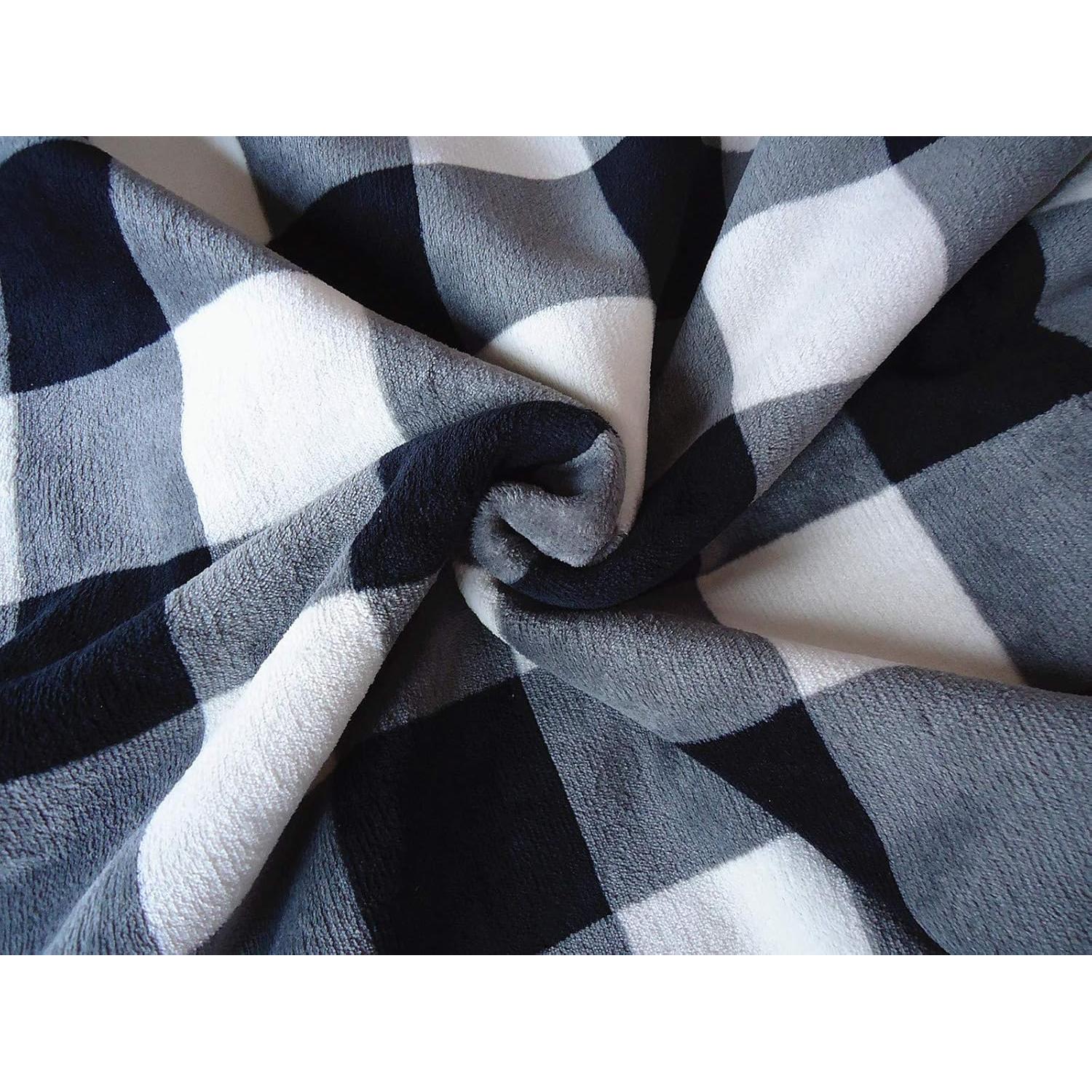 Manta de lanzamiento UKELER 127x152cm Cuadro Negro/Blanco