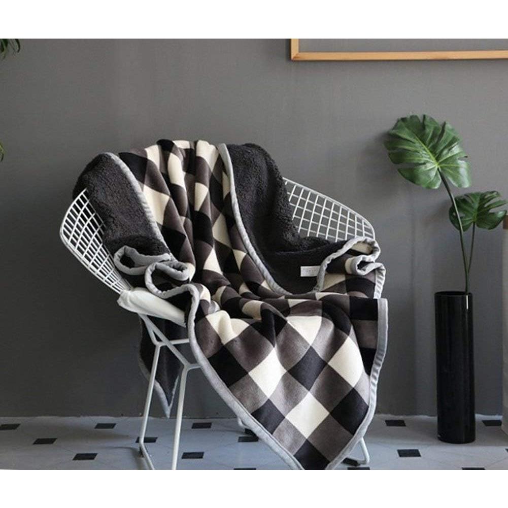 Manta de lanzamiento UKELER 127x152cm Cuadro Negro/Blanco