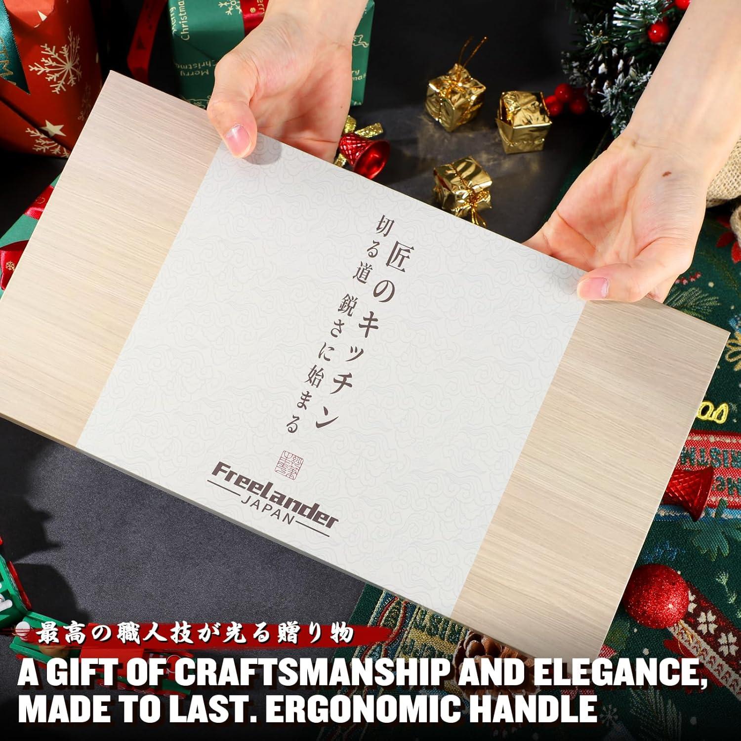 Juego de cuchillos de Damasco Freelander 3 en 1 21.6 cm