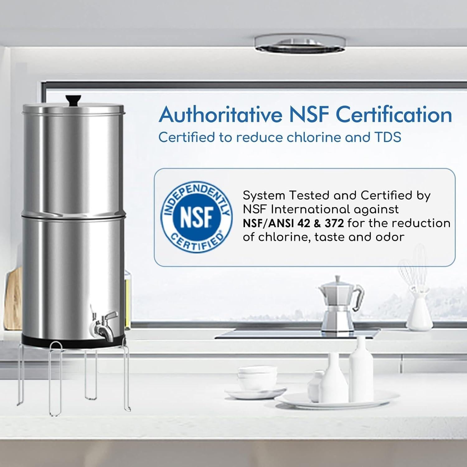 Sistema de filtración de agua Purewell 5.68L acero inoxidable