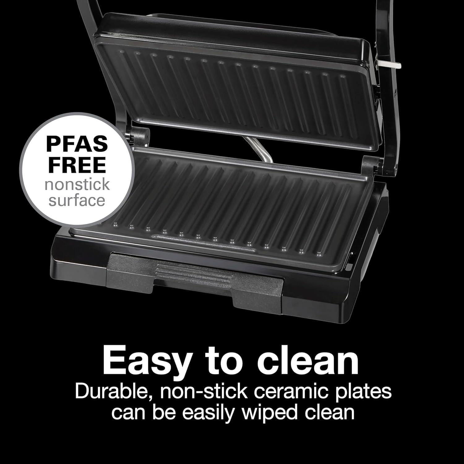 Prensa Panini y Grill Proctor Silex 1000W Compacto Negro