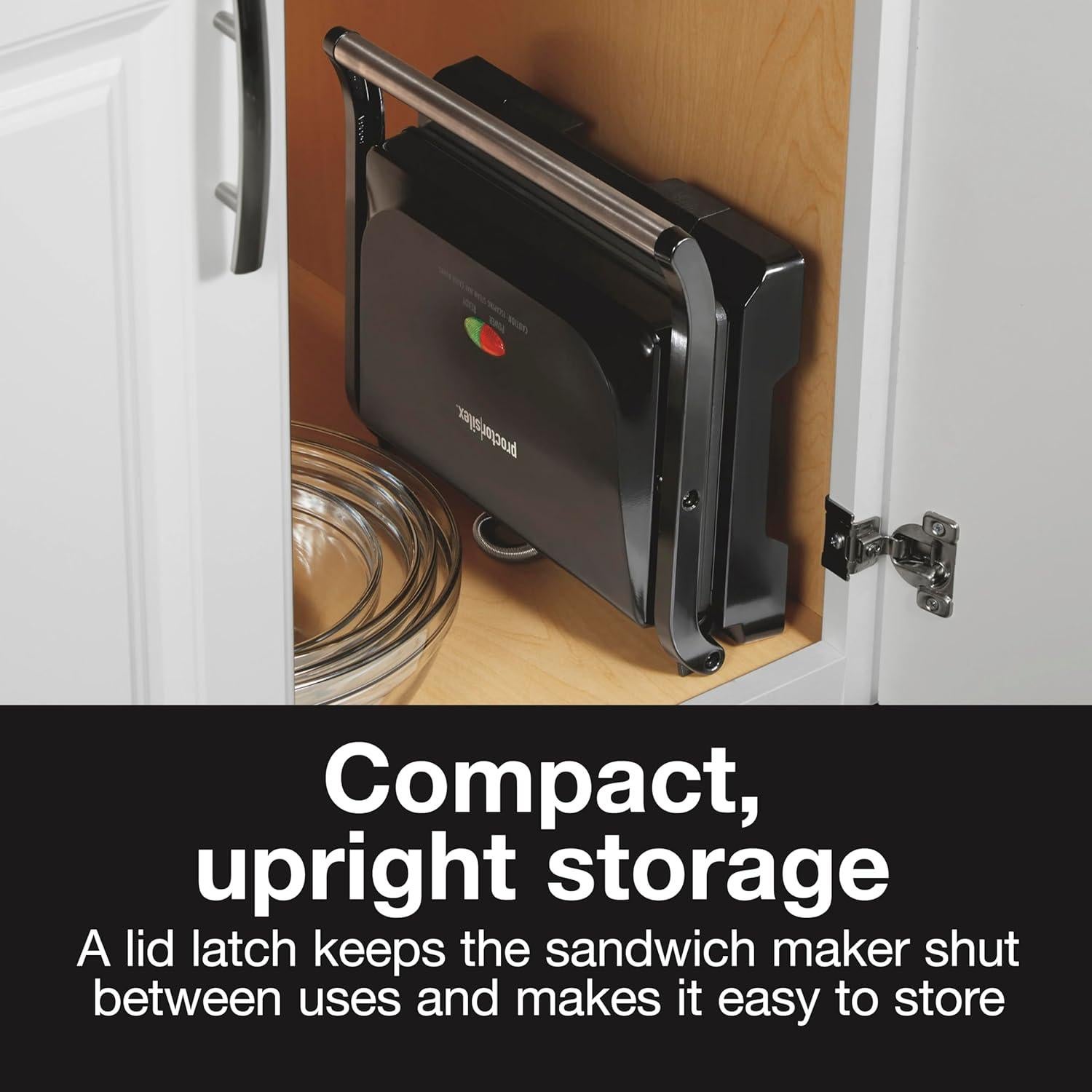 Prensa Panini y Grill Proctor Silex 1000W Compacto Negro