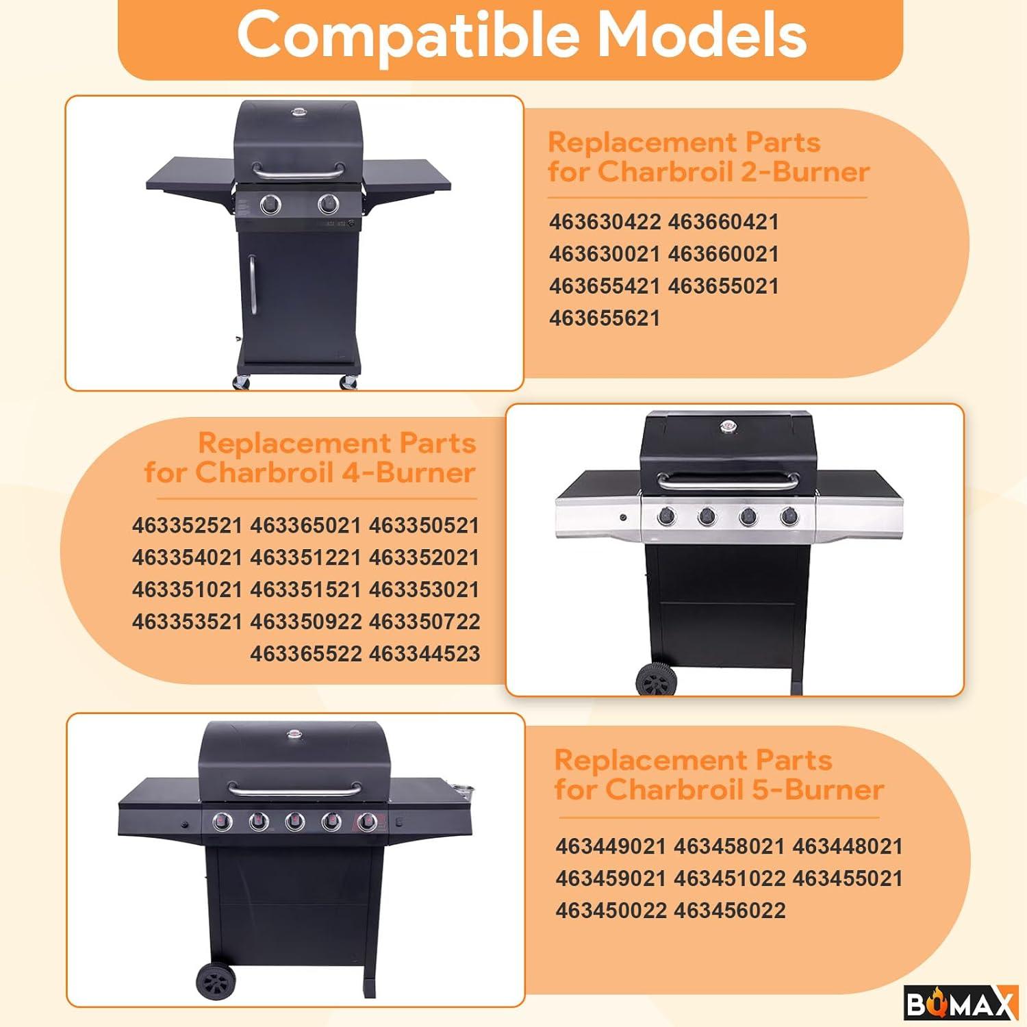 Rejilla de Parrilla y Placa de Calor BQMAX para Charbroil 2 Quemadores
