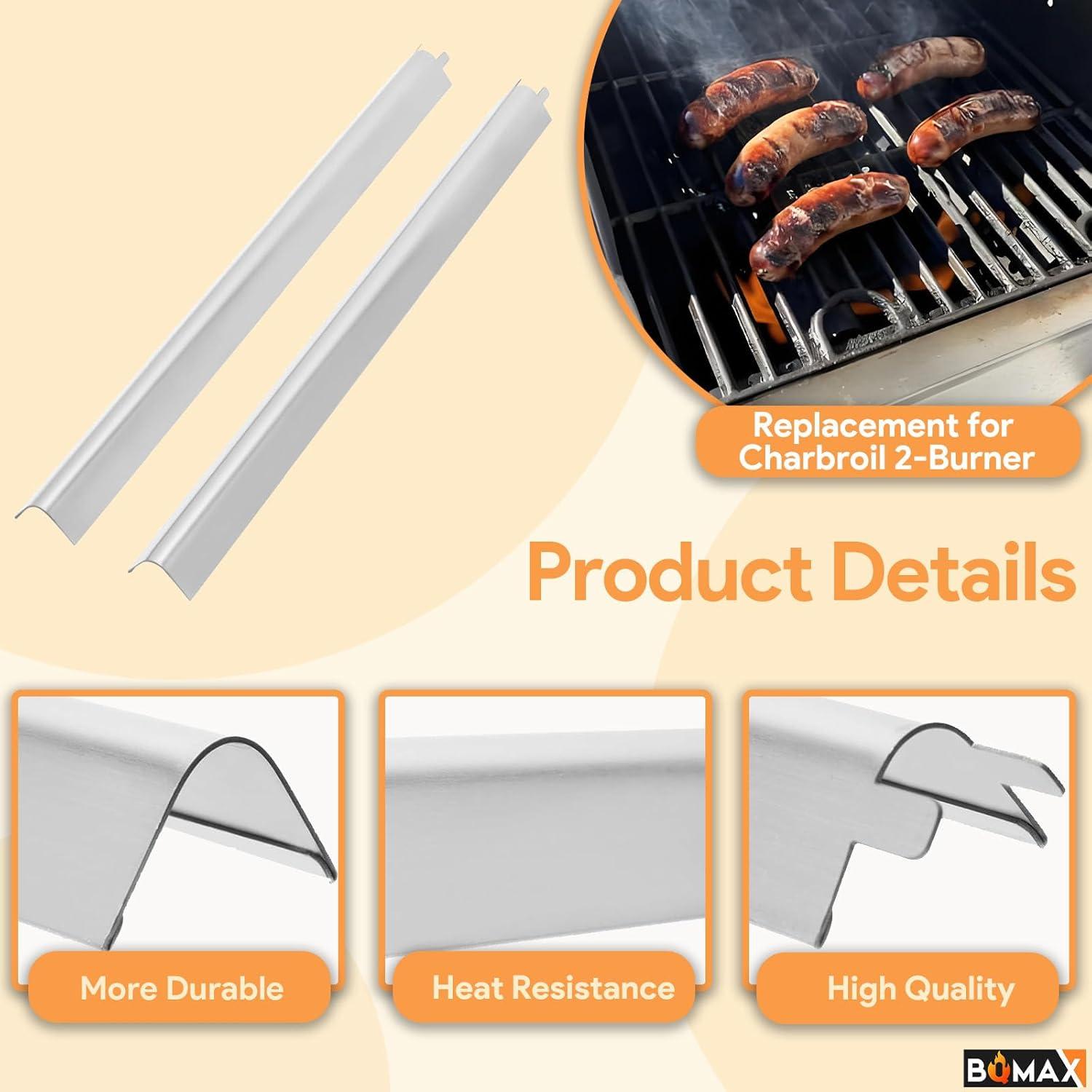 Rejilla de Parrilla y Placa de Calor BQMAX para Charbroil 2 Quemadores