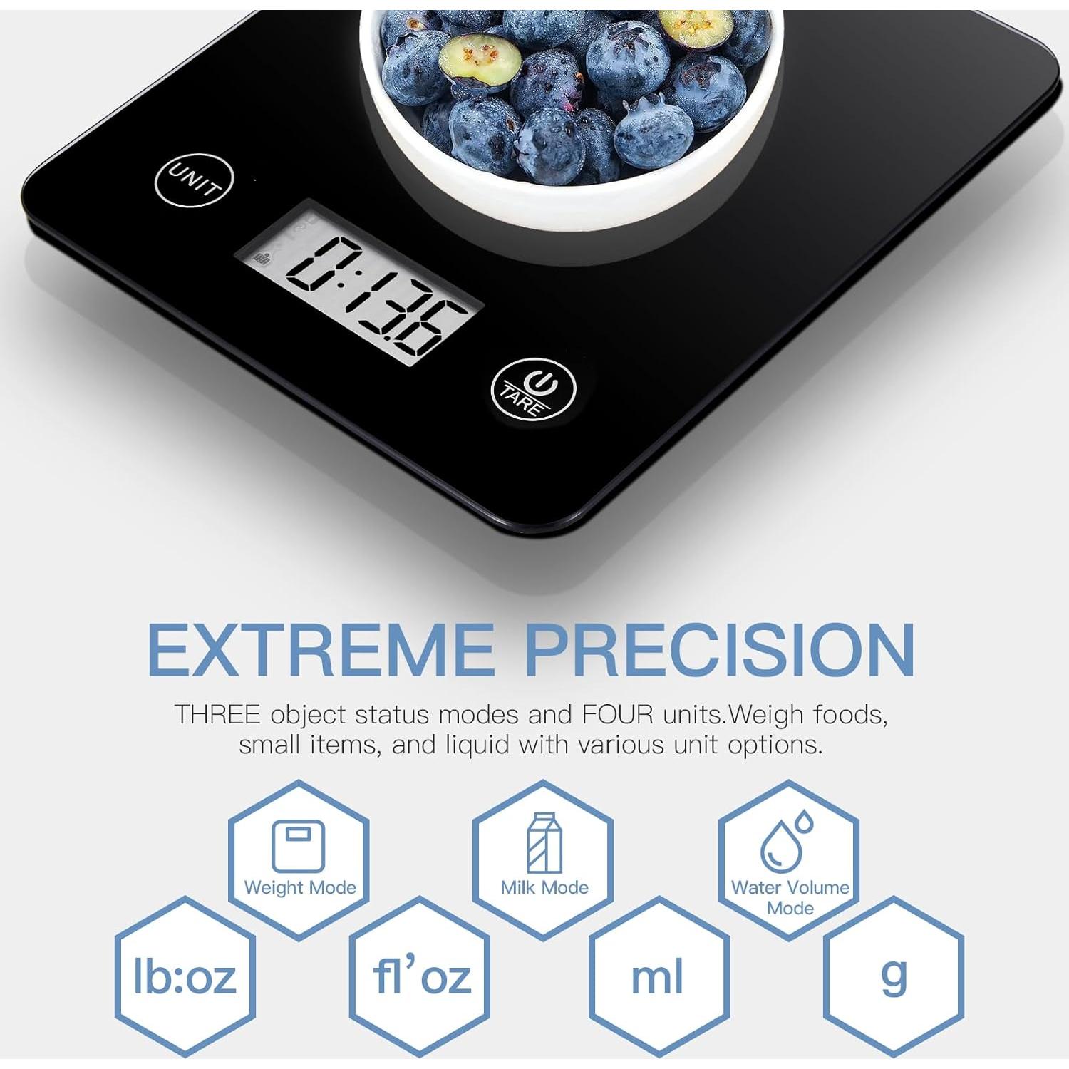 Escala Digital Geek Chef Inteligente 5 kg Vidrio Negro