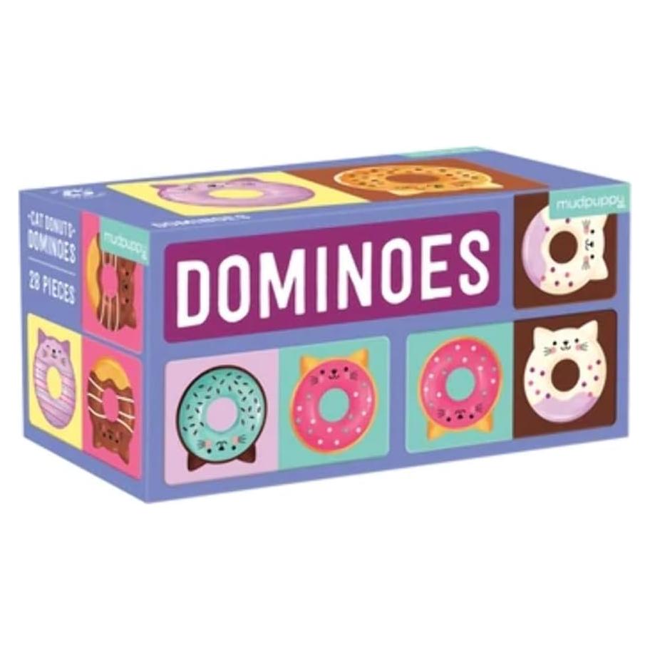 Dominó de Donut de Gato Mudpuppy - 28 Piezas Jumbo para Niños