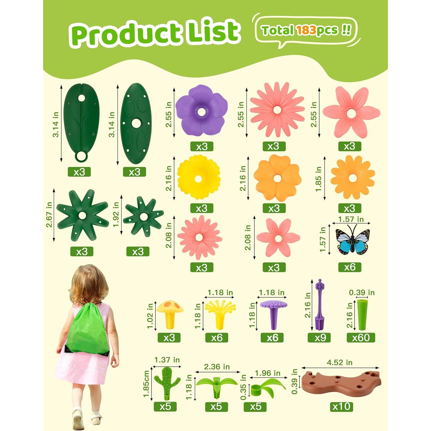 Kit de Jardinería para Niños Funsland 183 Piezas Creativo