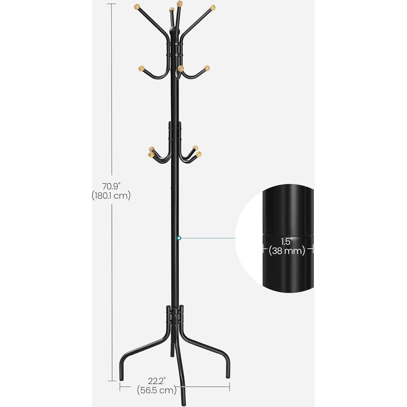 Perchero Independiente SONGMICS URCR031B01 Metal Negro 12 Ganchos