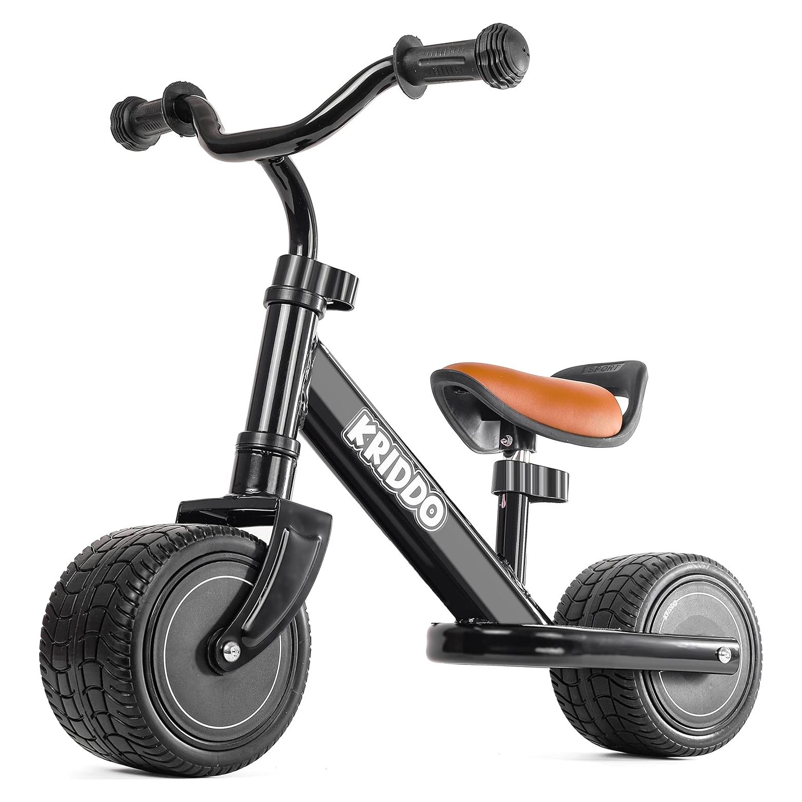 Bicicleta de Equilibrio KRIDDO para Niños 1-2 Años Negra