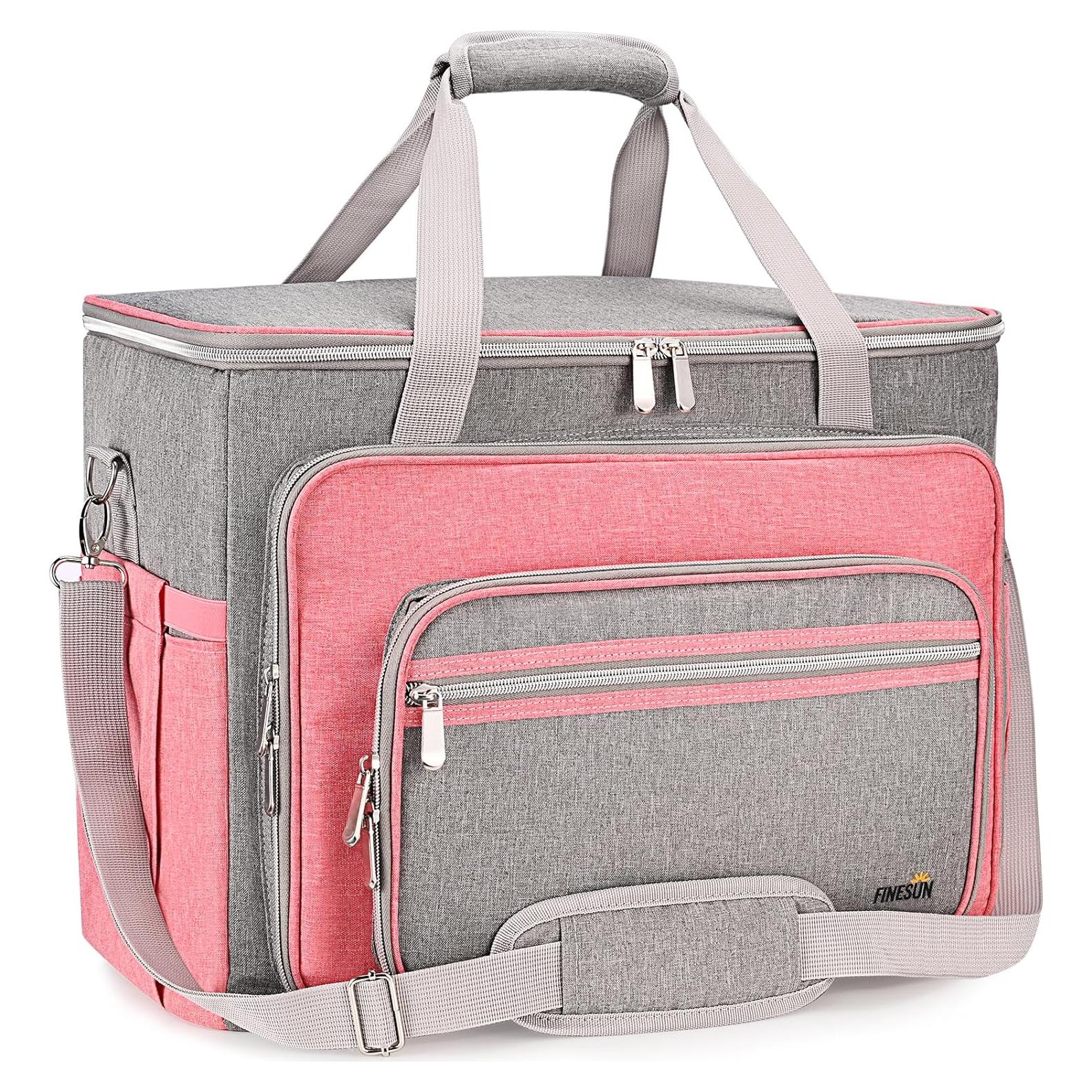 Funda para Máquina de Coser FINESUN Rosa con Bolsillos y Correa