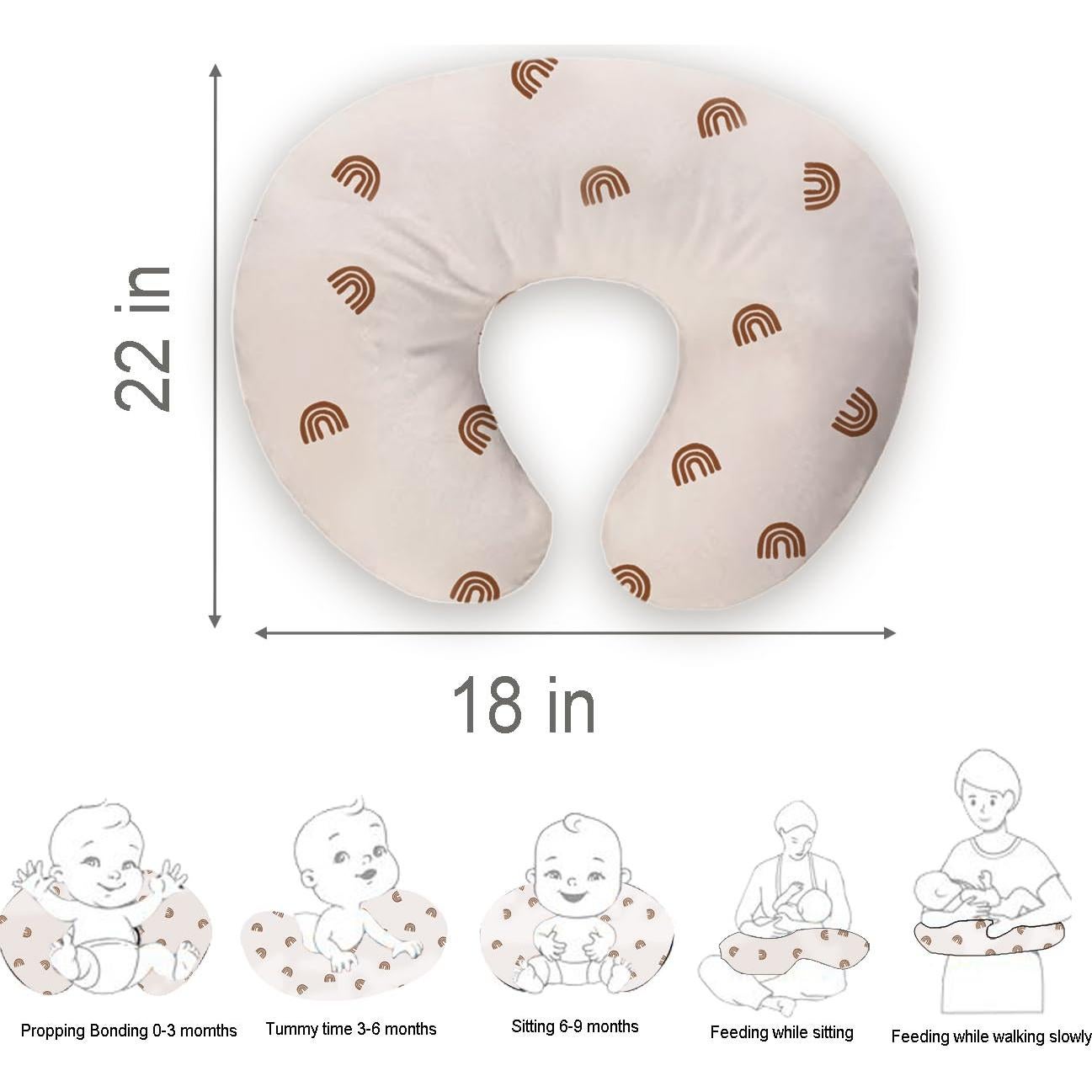 Funda de Almohada de Lactancia Lethooly Boho Arcoíris - 2 Piezas