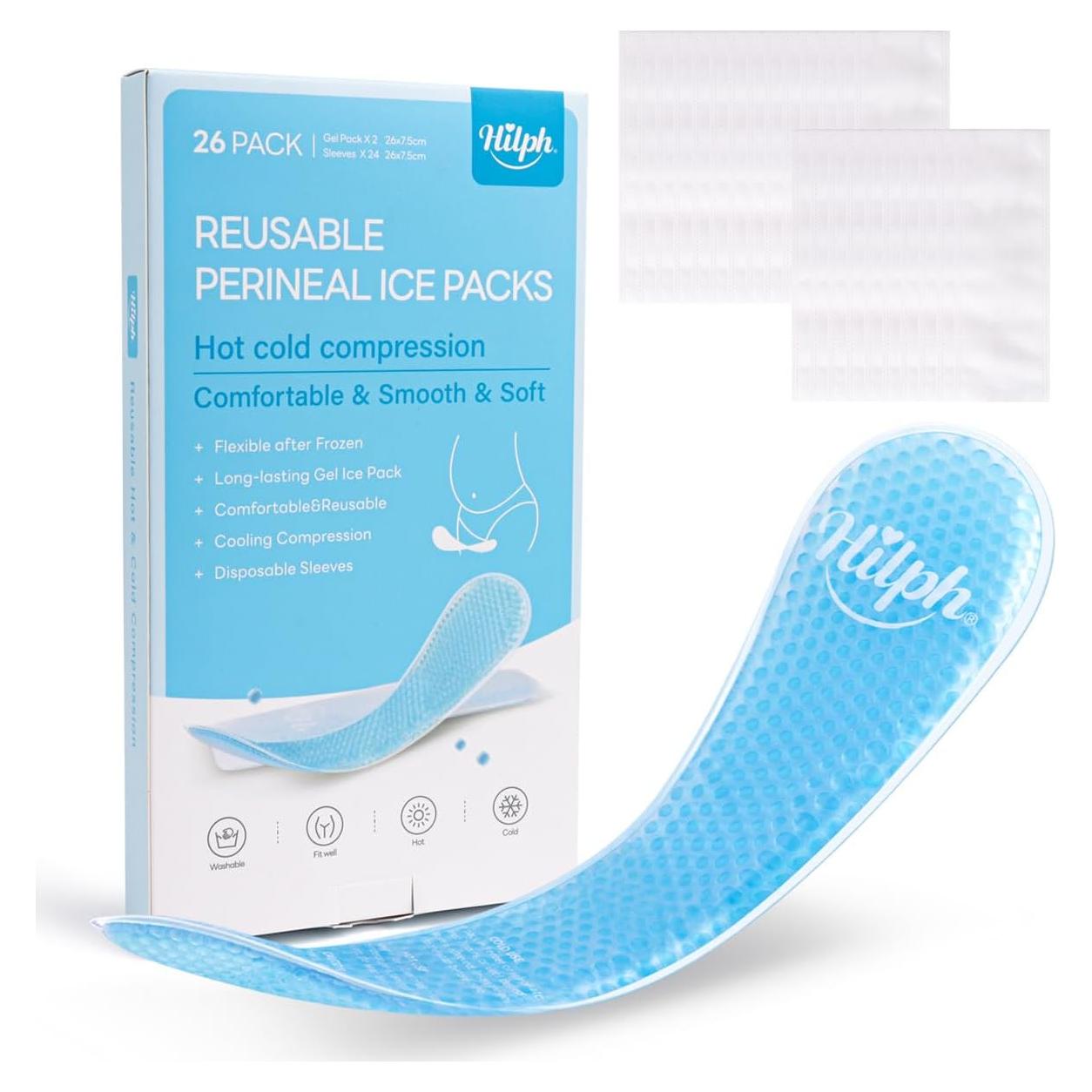 Paquete de Hielo Perineal Hilph - 2 Almohadillas + 24 Fundas