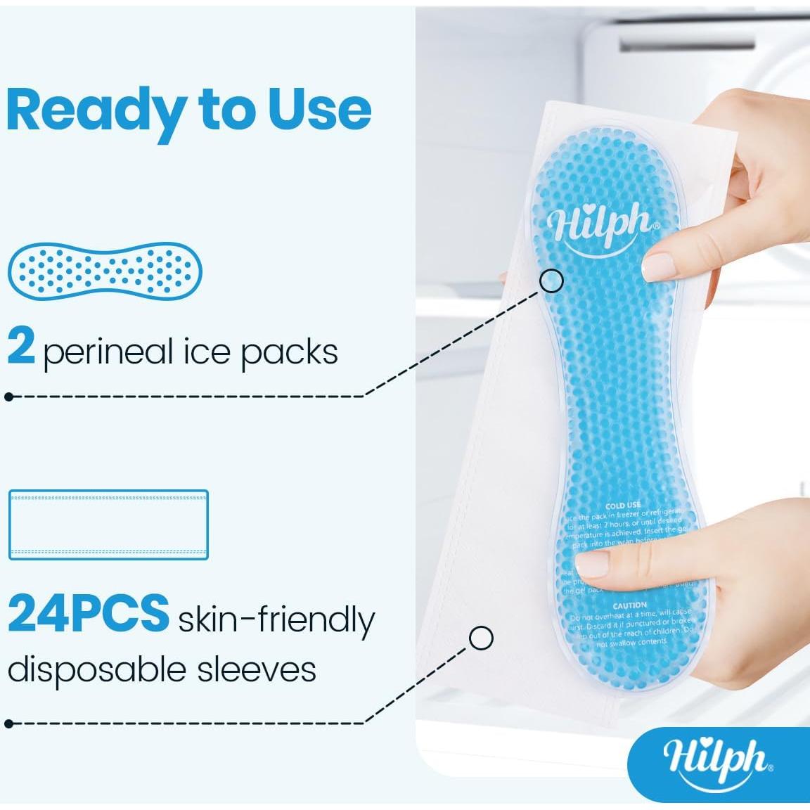 Paquete de Hielo Perineal Hilph - 2 Almohadillas + 24 Fundas