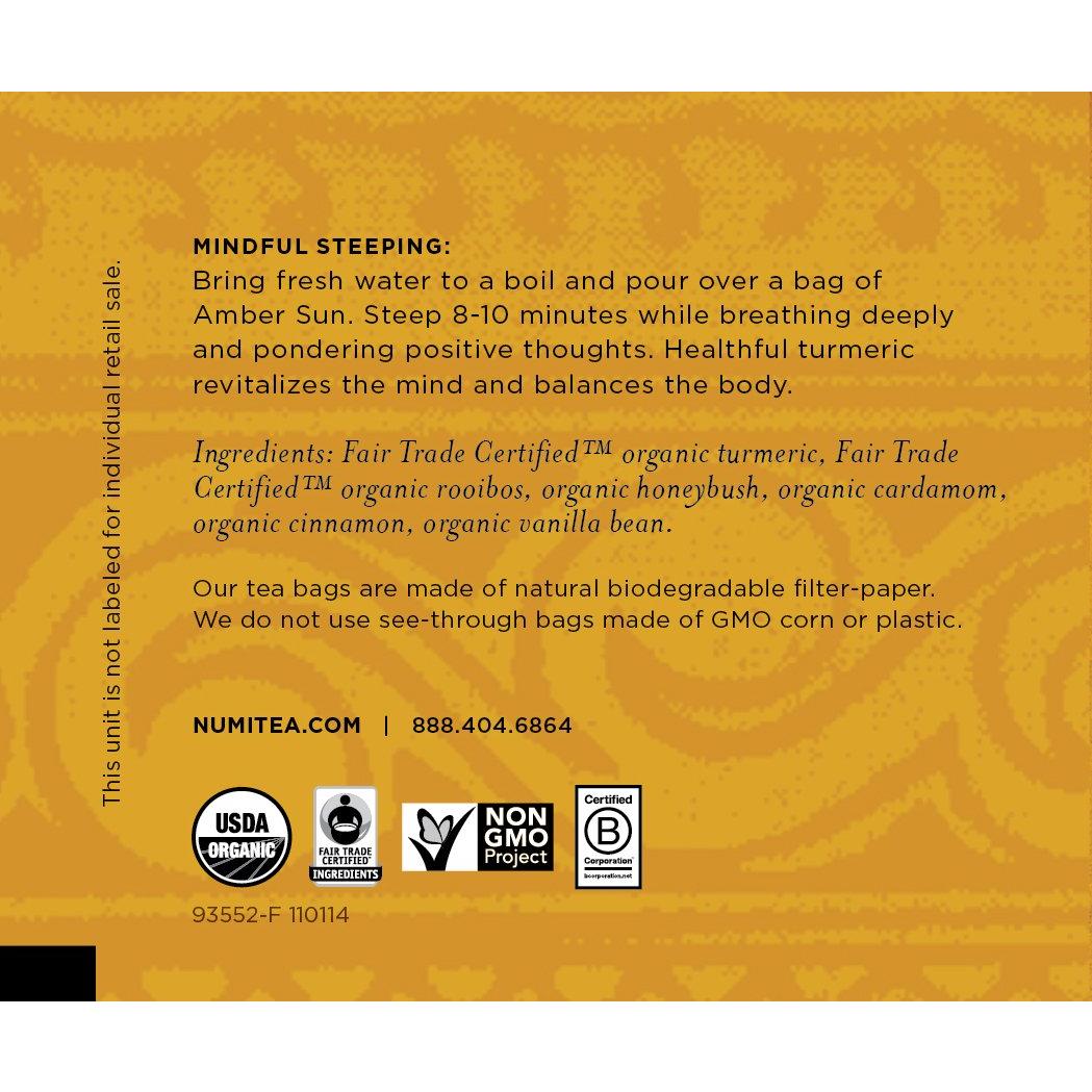 Té de Cúrcuma Amber Sun Numi Orgánico 12 Bolsitas Sin Cafeína