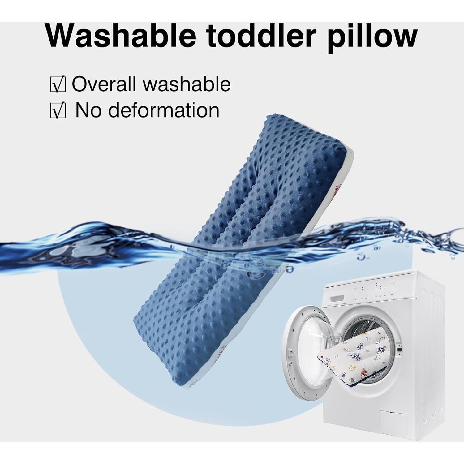 Almohada para Niños RESTIRY 48x28 cm Algodón Suave Azul