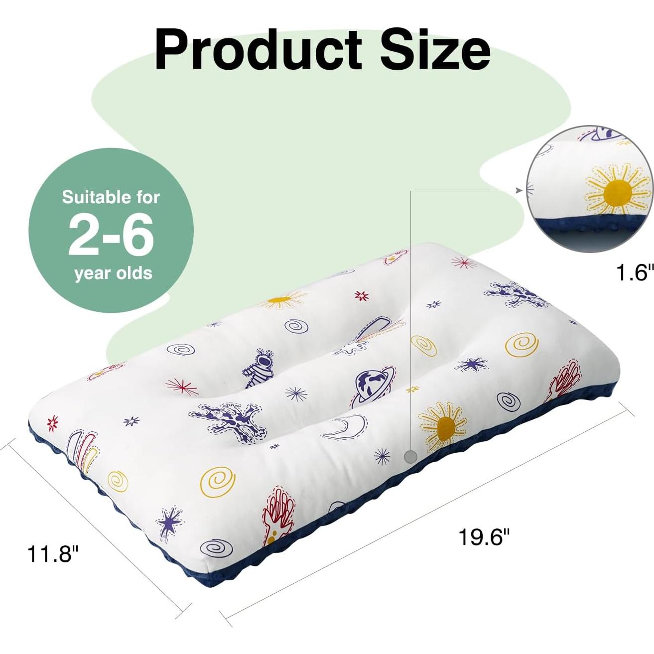 Almohada para Niños RESTIRY 48x28 cm Algodón Suave Azul