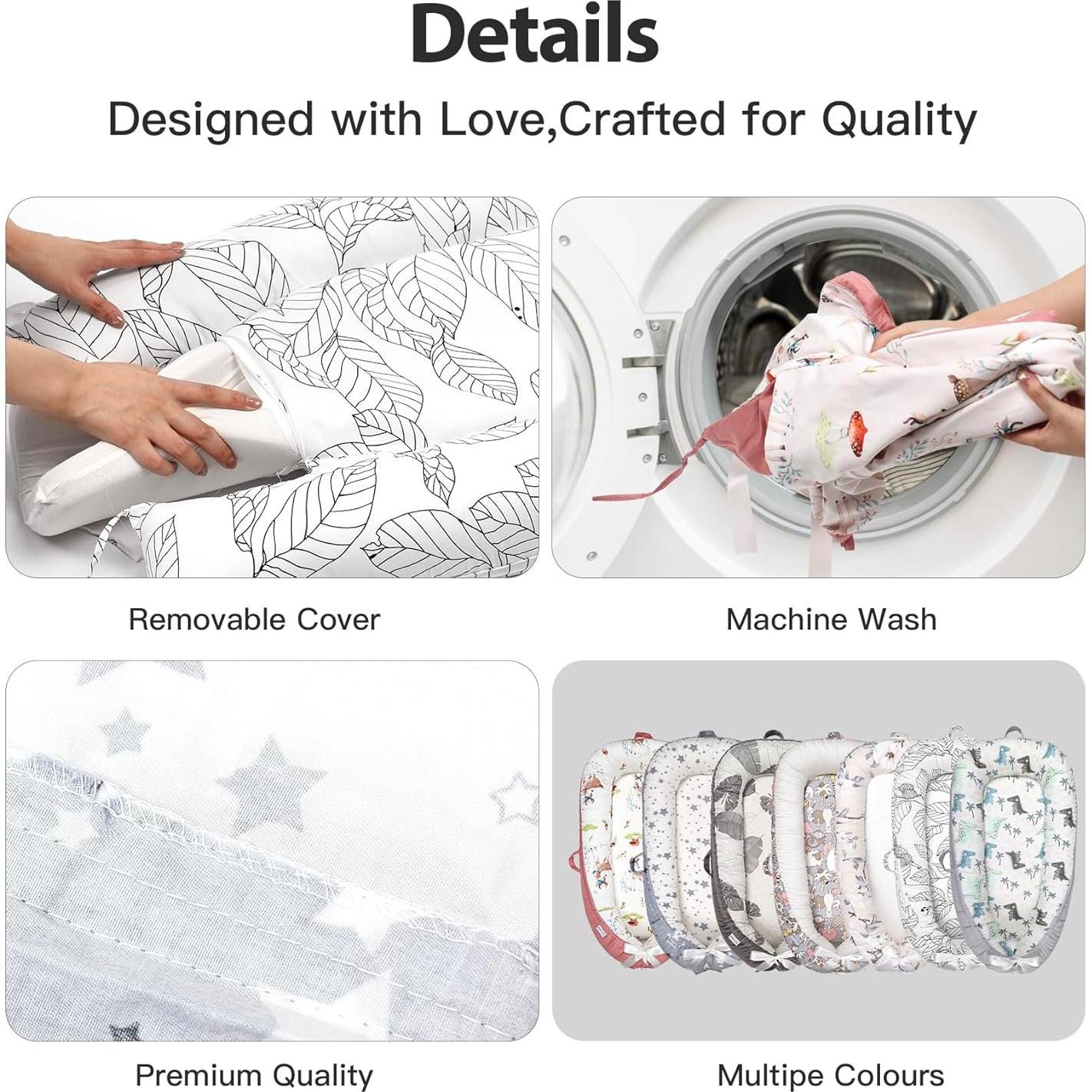 Cojín para Bebé Meindoovm de Algodón Orgánico Reversible