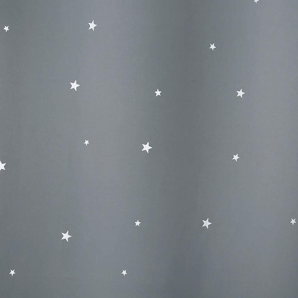 Cortinas Opacas Anjee con Estrellas 2 Paneles 132x160 cm Gris
