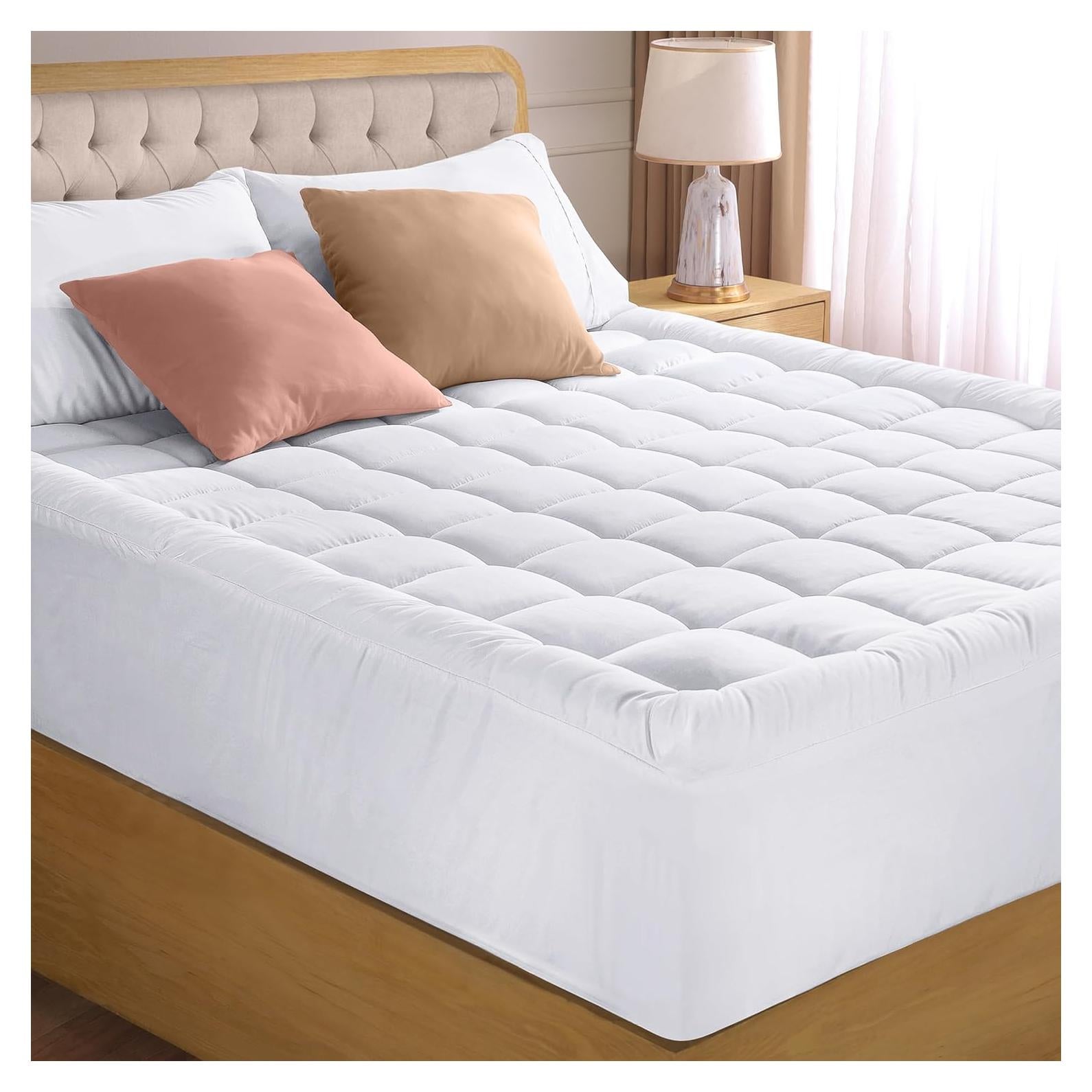 Protector de Colchón Utopia Bedding Twin Acolchado Blanco 99x191cm