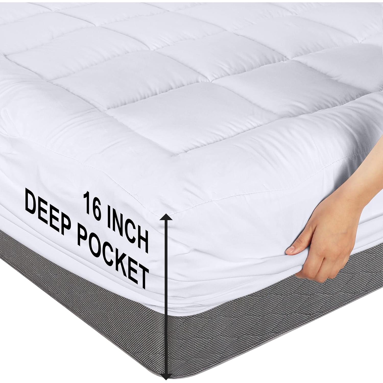 Protector de Colchón Utopia Bedding Twin Acolchado Blanco 99x191cm