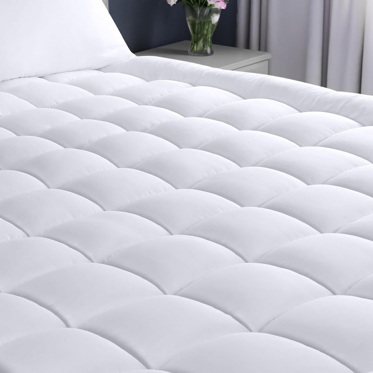Protector de Colchón Utopia Bedding Twin Acolchado Blanco 99x191cm