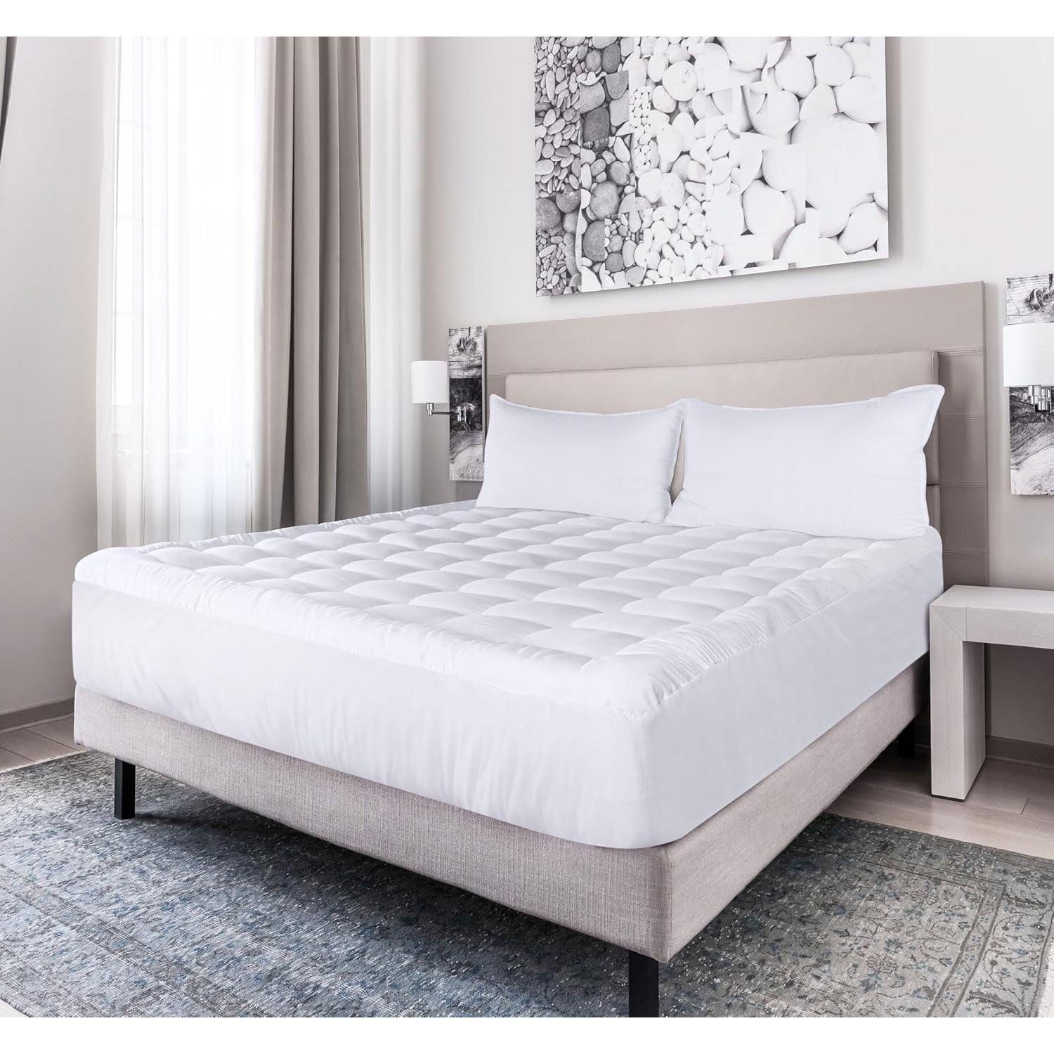 Protector de Colchón Utopia Bedding Twin Acolchado Blanco 99x191cm