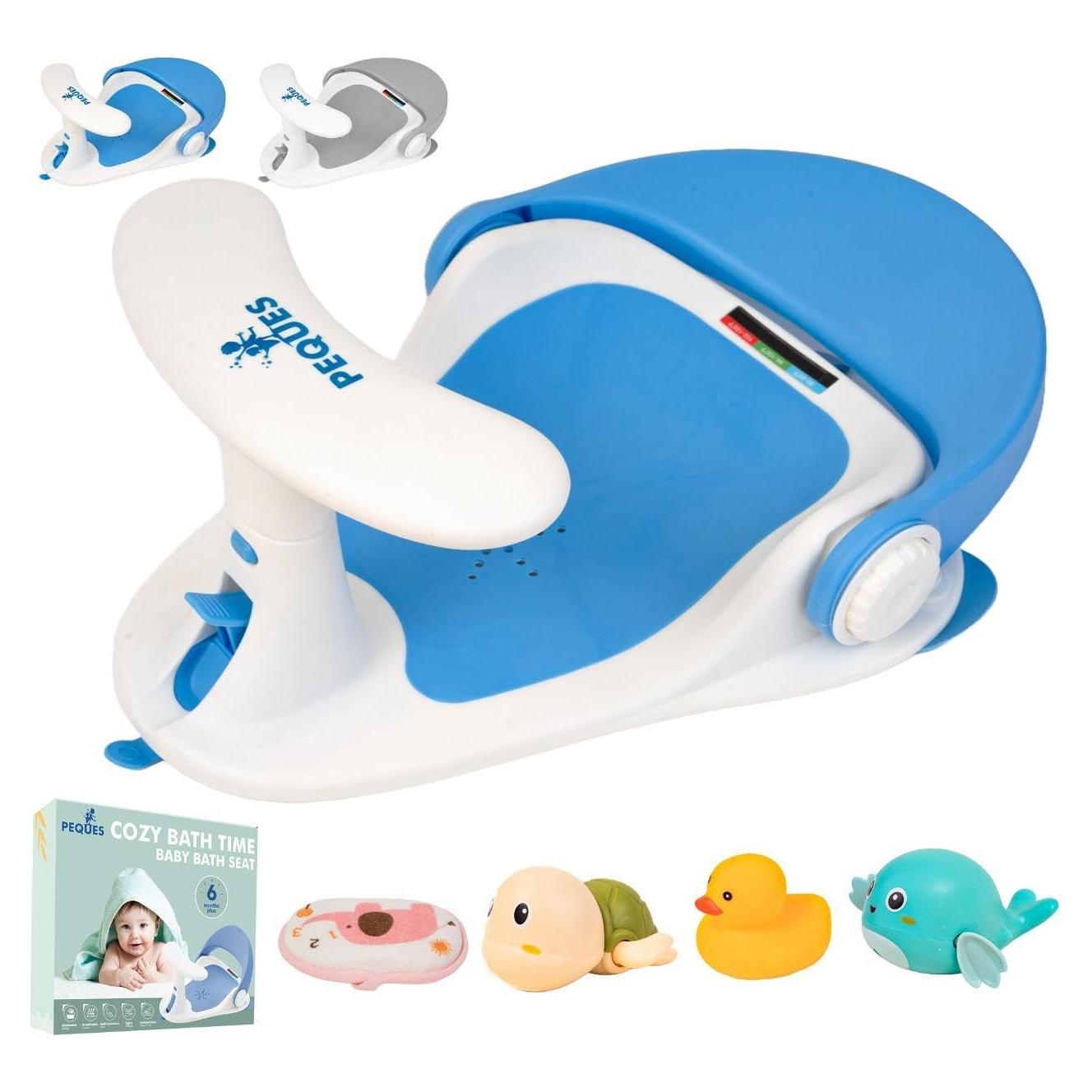 Asiento de Baño Antideslizante para Bebés Azul - 6 Meses+