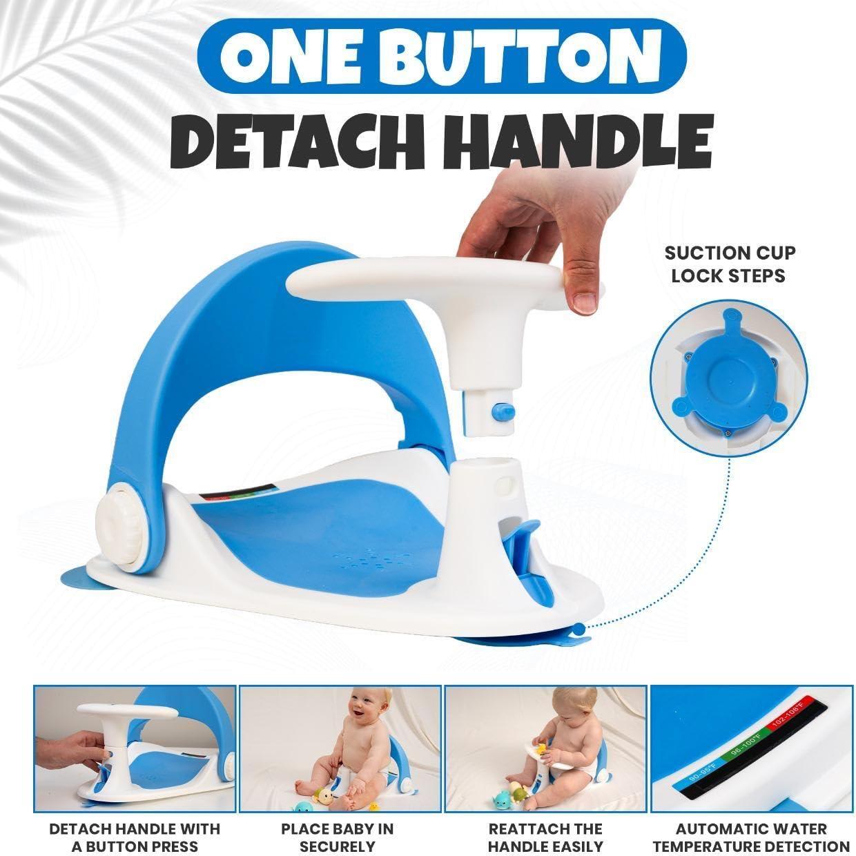 Asiento de Baño Antideslizante para Bebés Azul - 6 Meses+