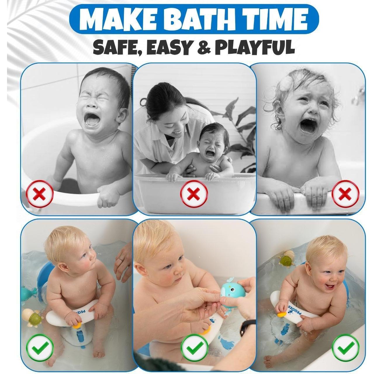 Asiento de Baño Antideslizante para Bebés Azul - 6 Meses+