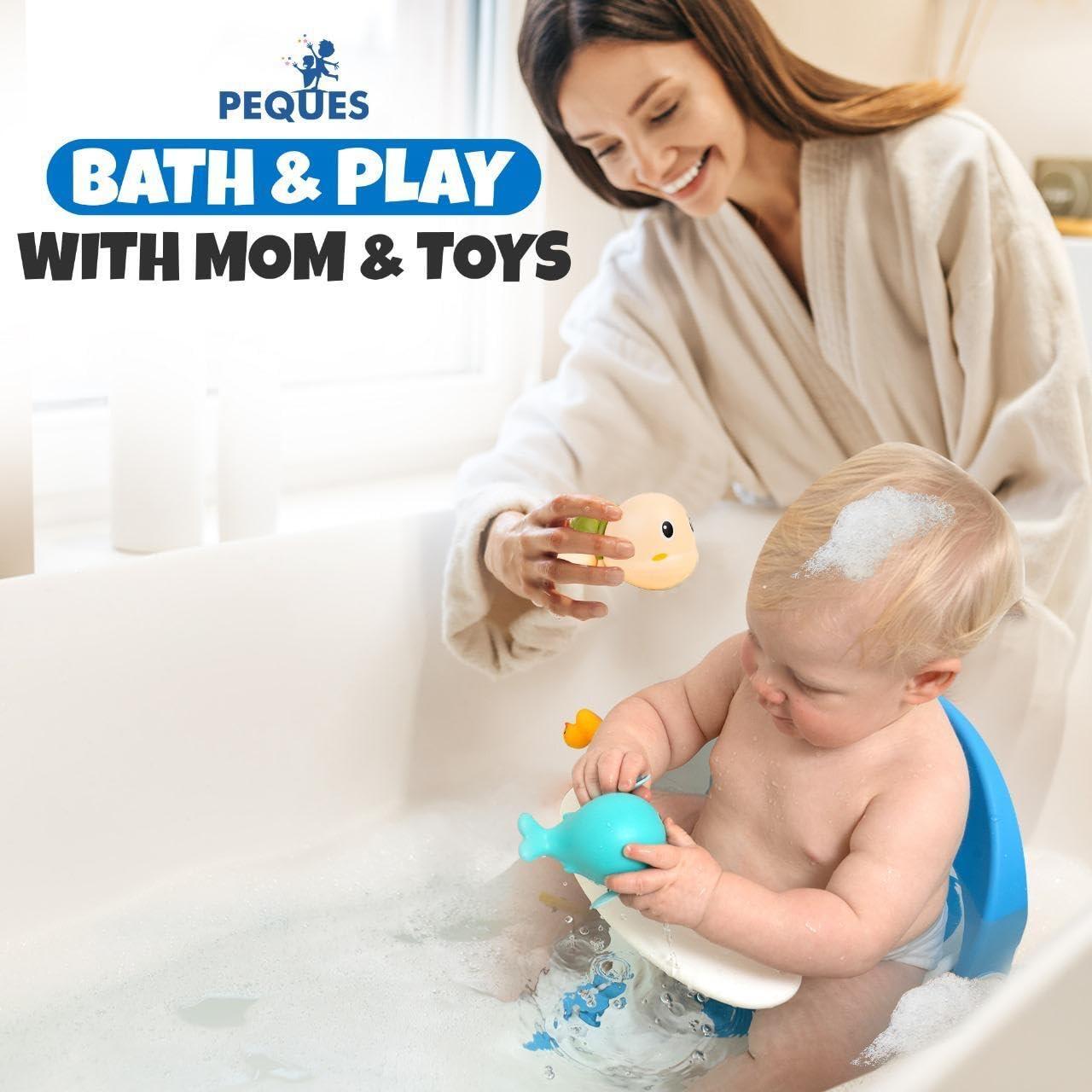 Asiento de Baño Antideslizante para Bebés Azul - 6 Meses+