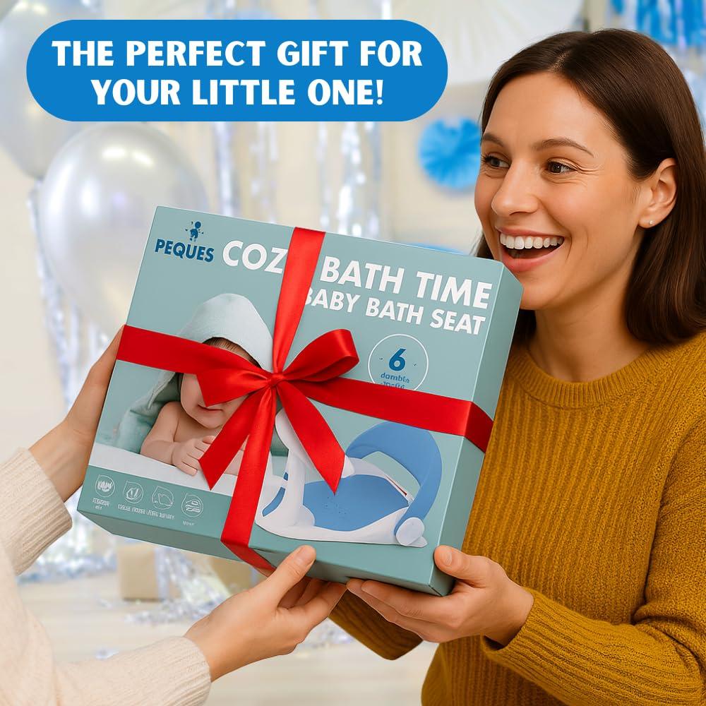 Asiento de Baño Antideslizante para Bebés Azul - 6 Meses+