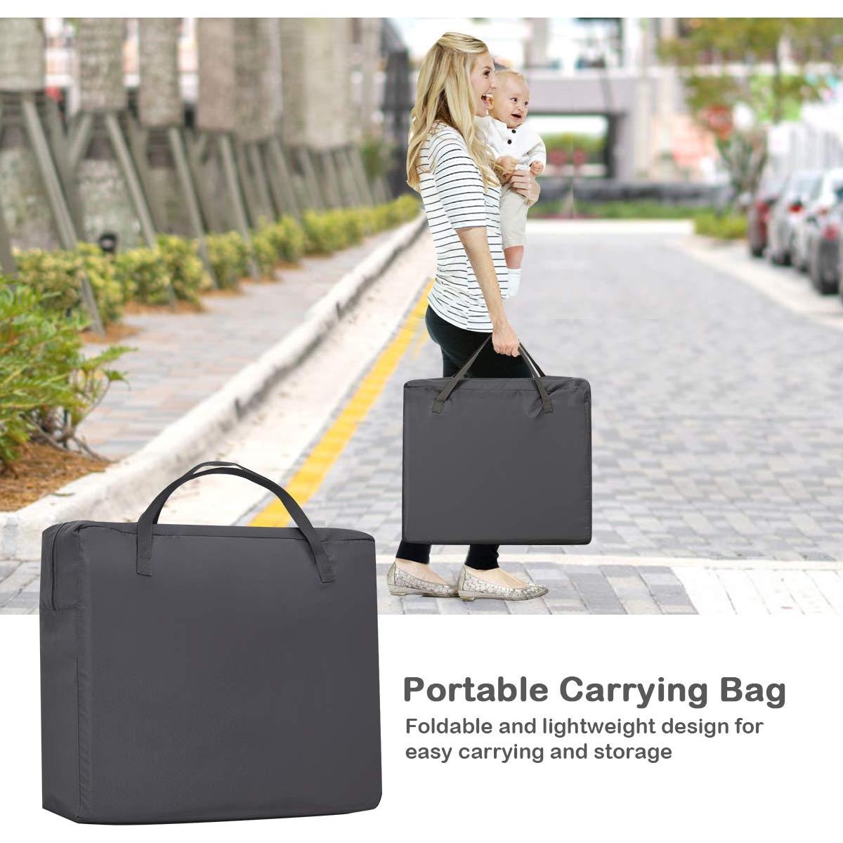 Cuna de Viaje Plegable Baby Joy BB0472SL Gris 2 en 1