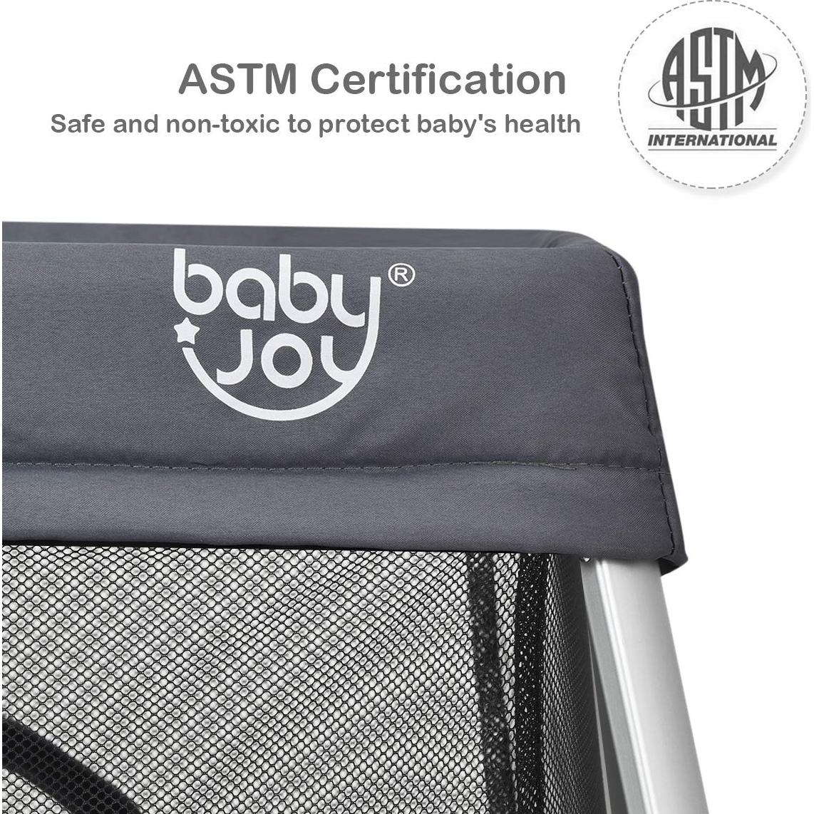 Cuna de Viaje Plegable Baby Joy BB0472SL Gris 2 en 1
