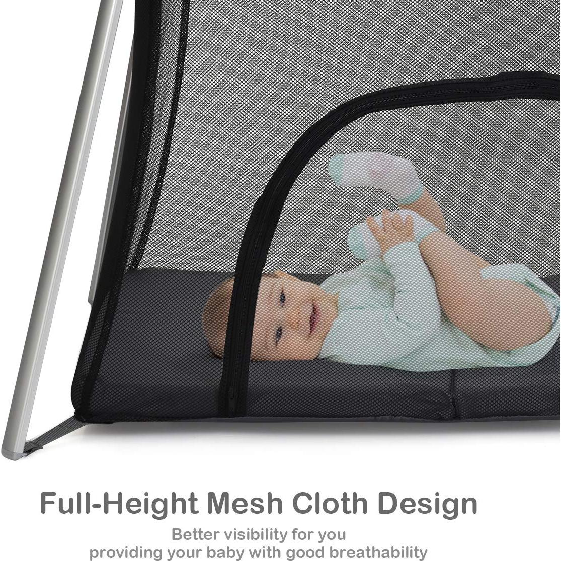 Cuna de Viaje Plegable Baby Joy BB0472SL Gris 2 en 1