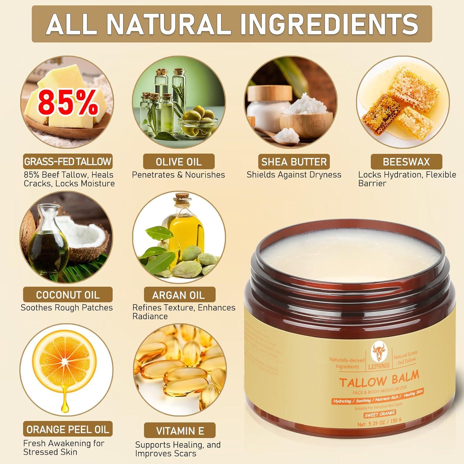 Bálsamo Hidratante Facial LEPONIX 150g Grasa de Res Orgánica