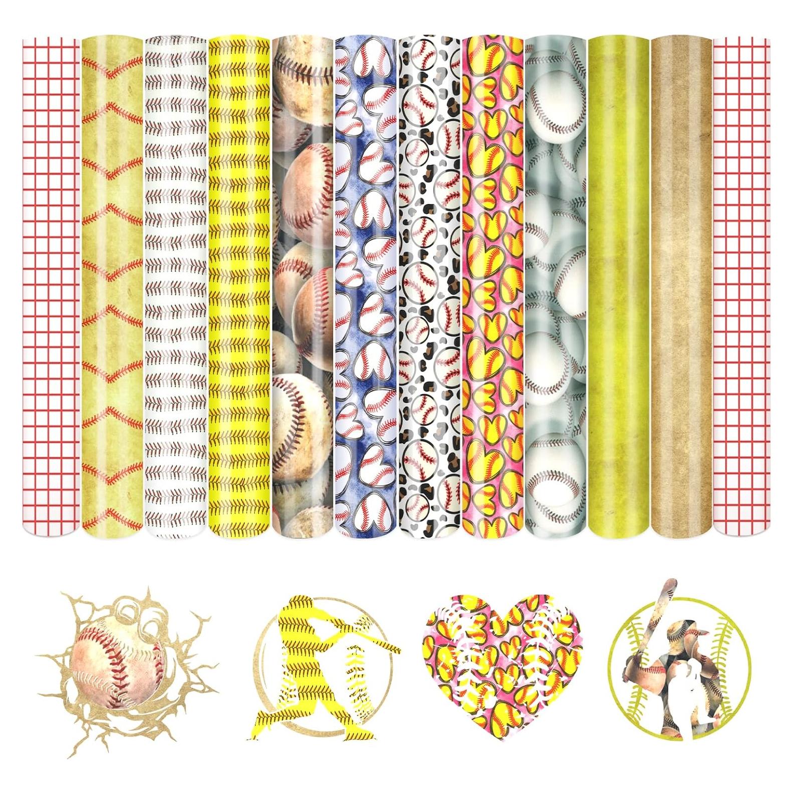 Vinilo Adhesivo Permanente Tintnut - 10 Hojas 30.48x25.4cm Béisbol