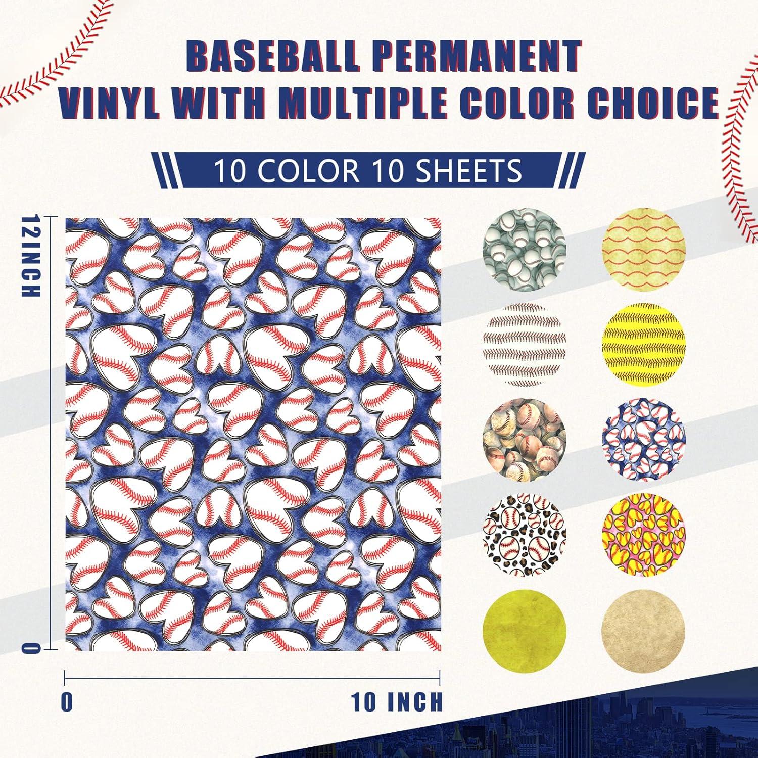 Vinilo Adhesivo Permanente Tintnut - 10 Hojas 30.48x25.4cm Béisbol