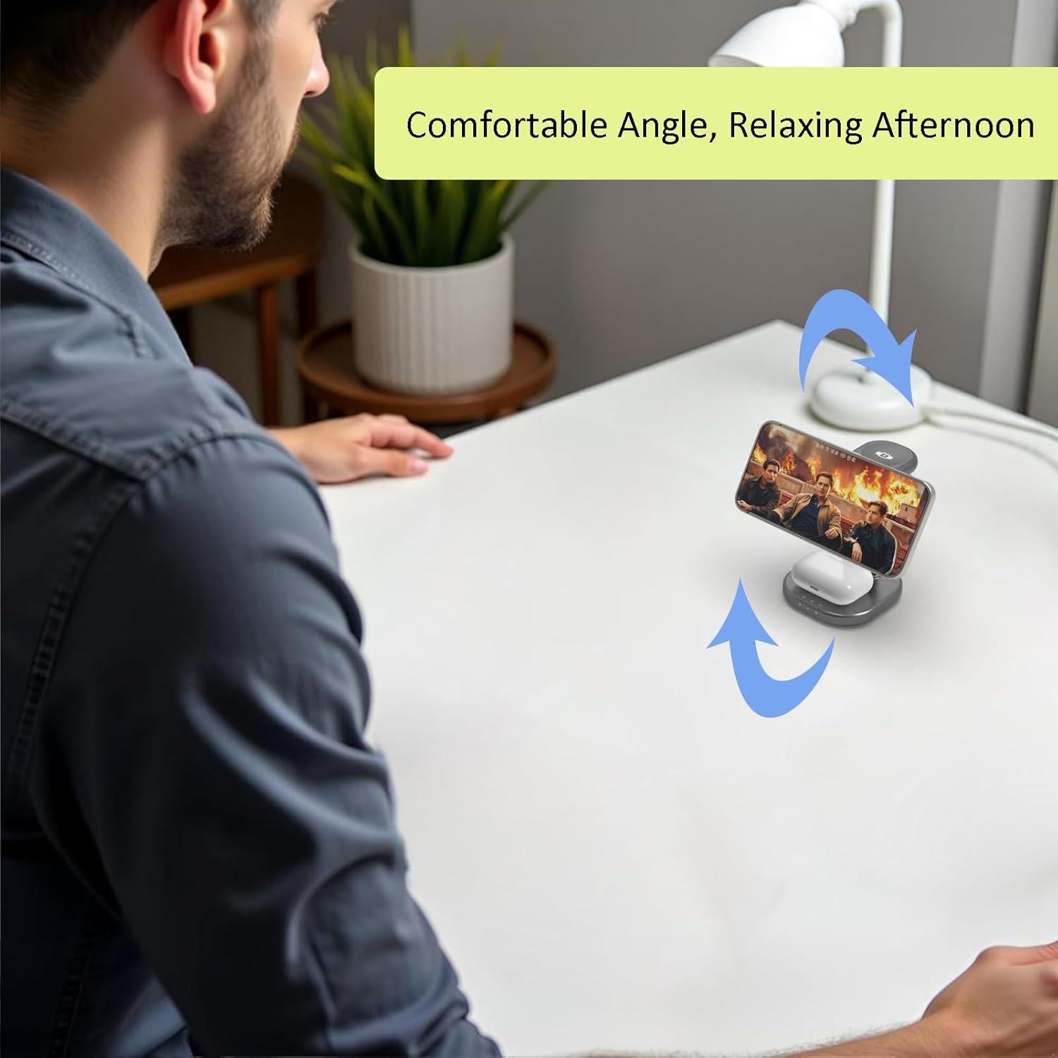 Cargador Inalámbrico 3 en 1 ViiQien para iPhone y Apple Watch