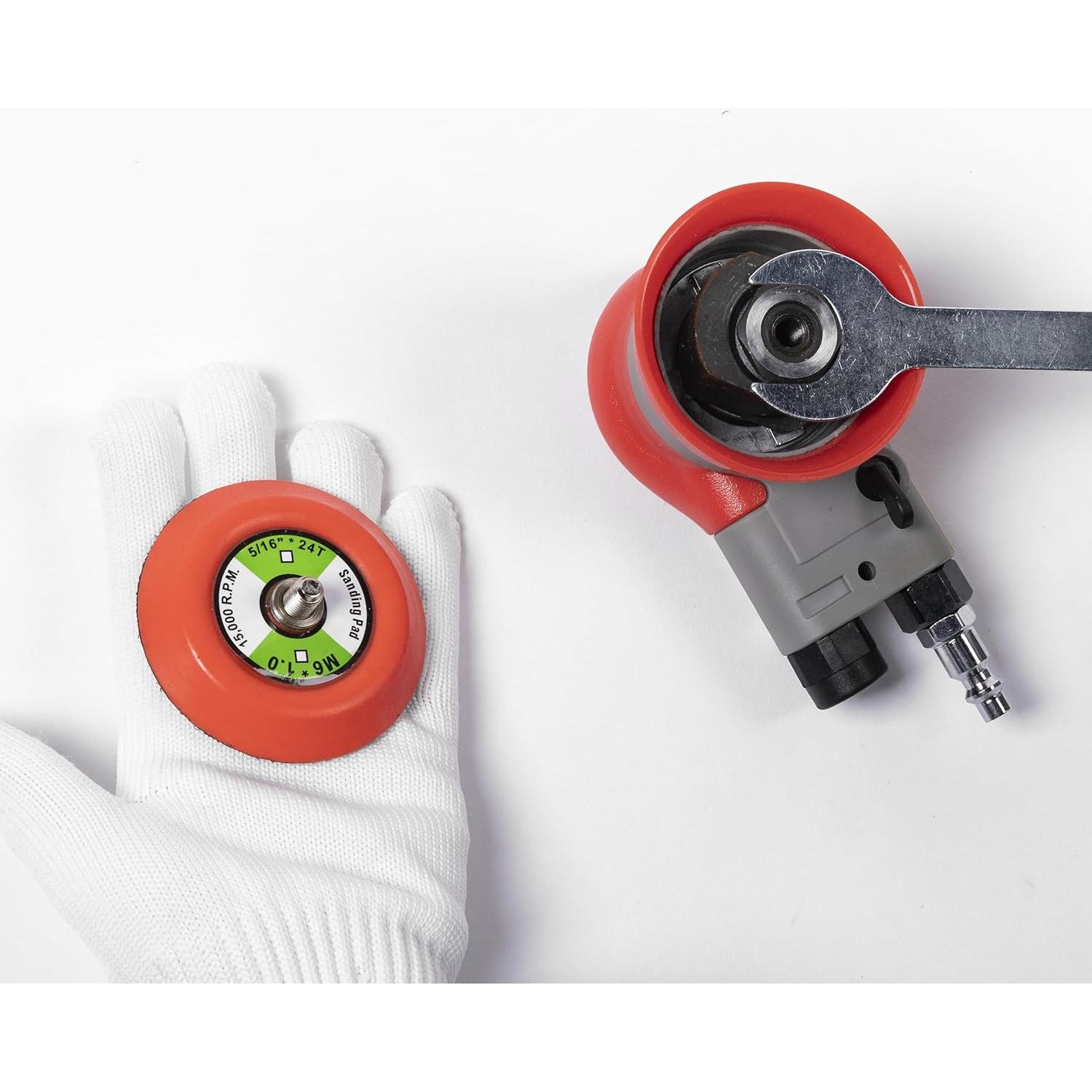 Lijadora orbital neumática UPWOOD 3" 12000 RPM con 12 lijas