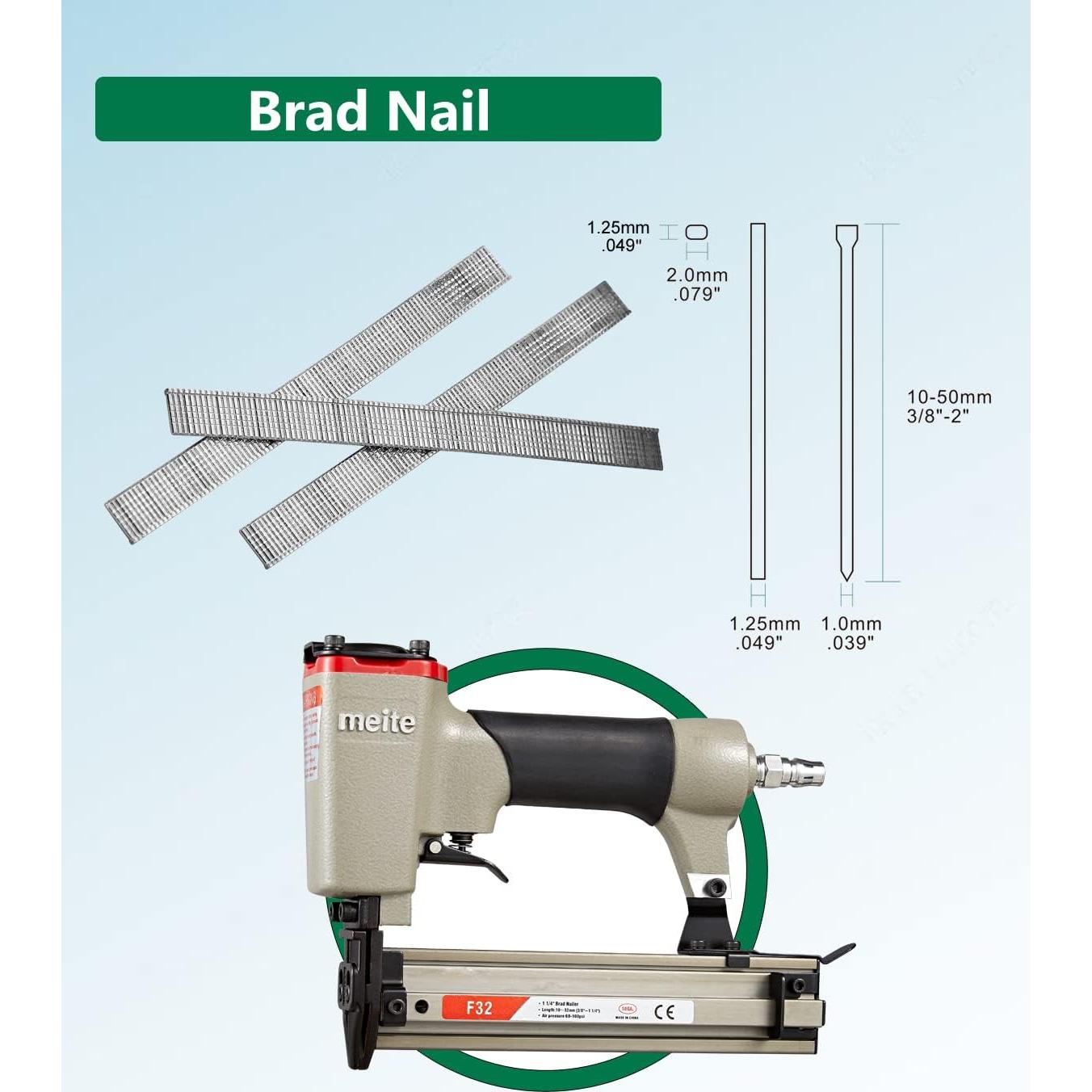 Clavos Brad Galvanizados Meite 18GA 25mm 5000 PCS Caja