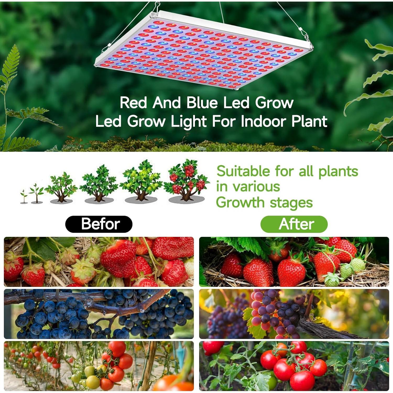Luz de Cultivo LED CUPAN 28W Espectro Completo para Plantas