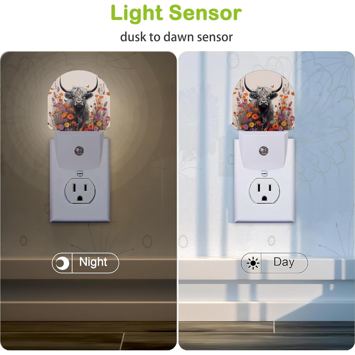 Luz Nocturna LED AOWULA Vaca de las Tierras Altas 9.5 cm