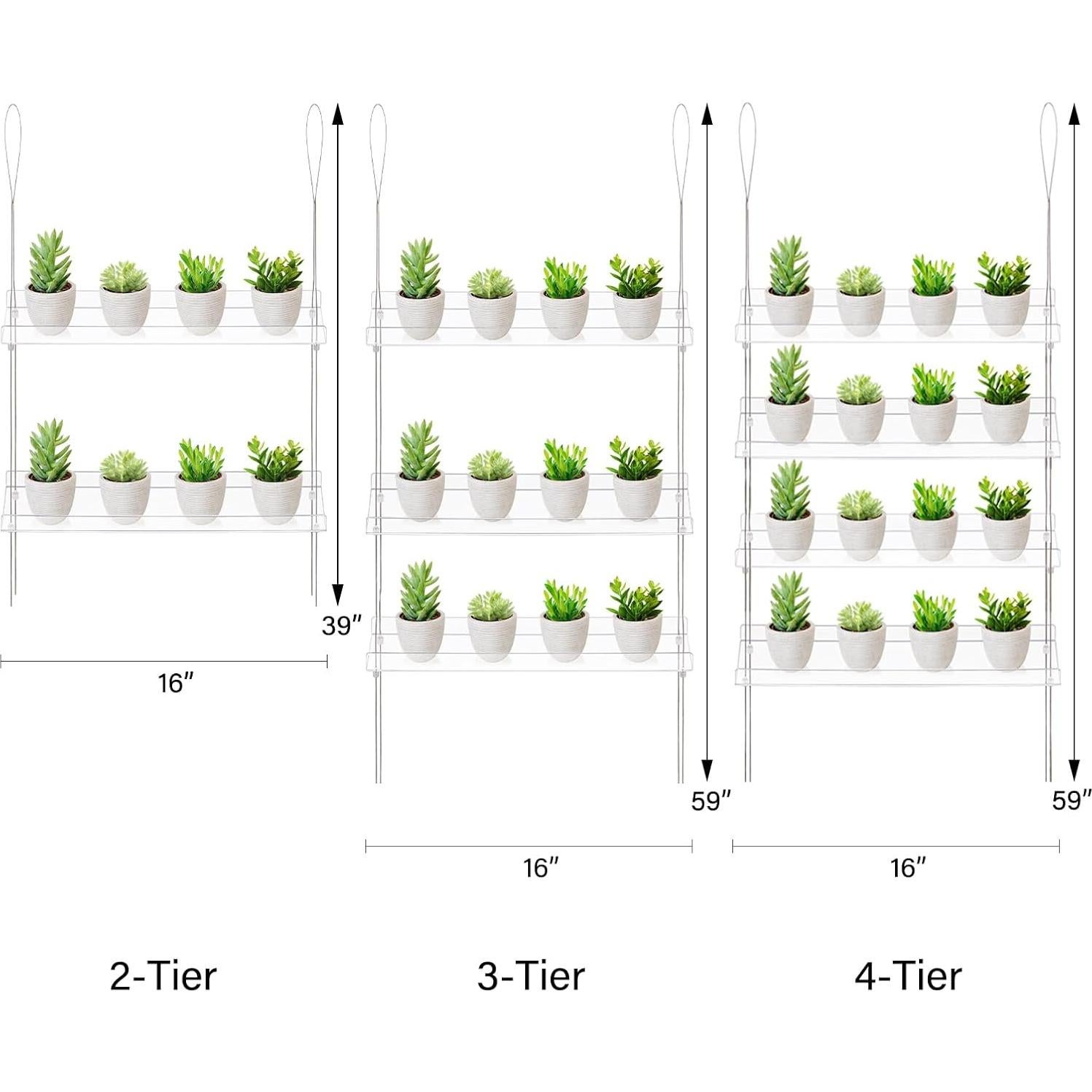 Estantes de Ventana Acrílicos Sumerflos 2 Niveles 40.64x15.24 cm