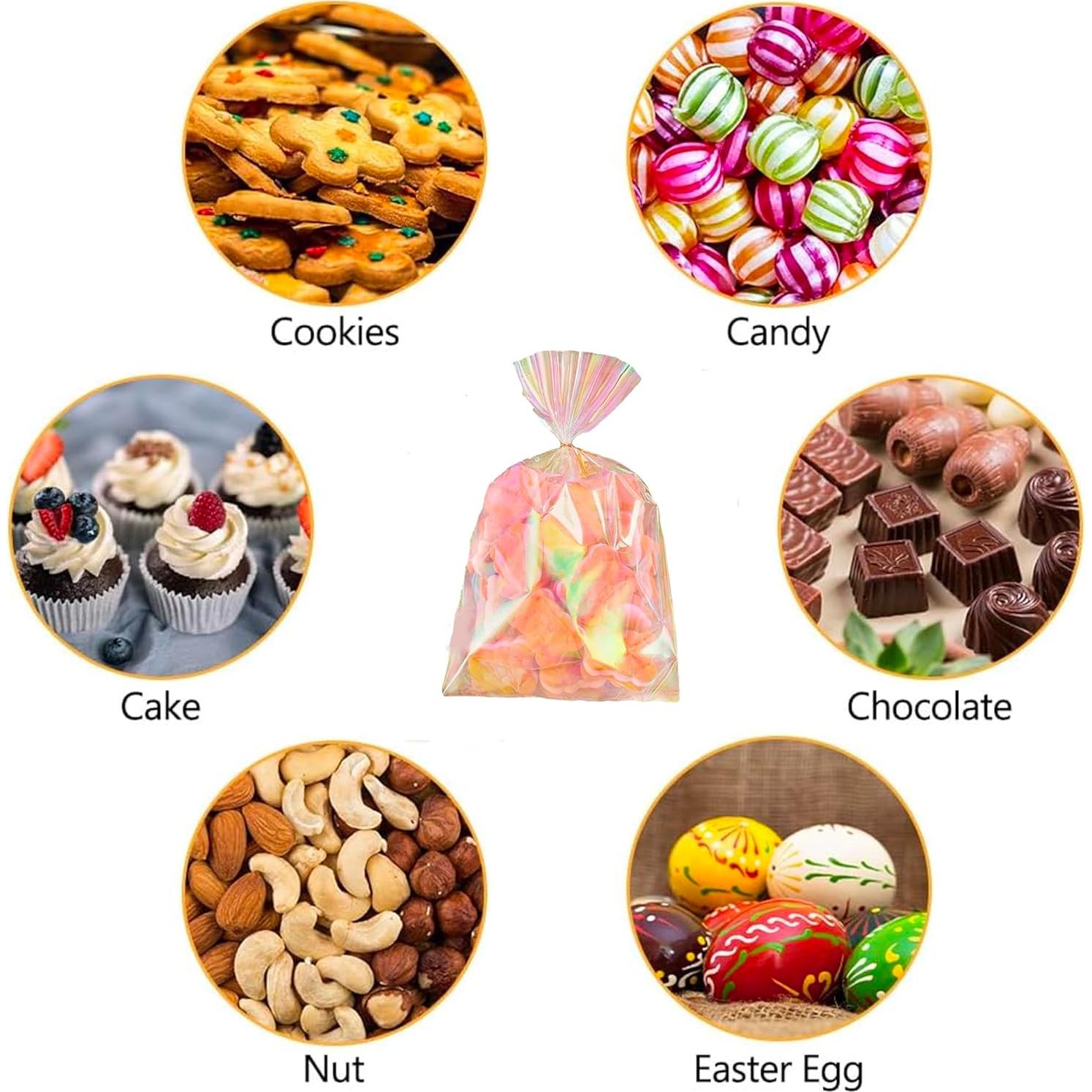 Bolsas de Celofán Iridiscentes YESON 50 Pcs 15x22 cm