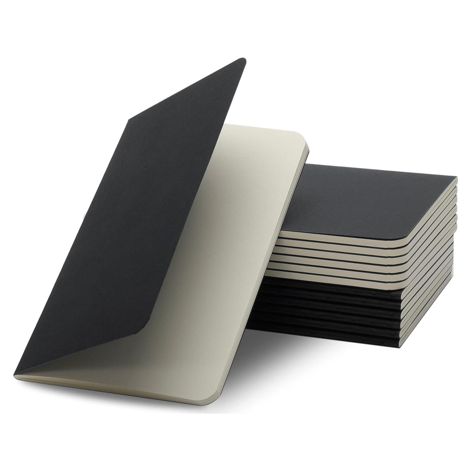 Cuaderno de bolsillo TWONE, tapa negra, 12 unidades, 30 hojas